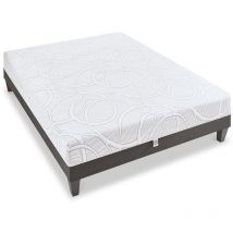 Ensemble eupraxie 140x190 cm Matelas Mémoire de forme + Sommier Bois - Olympe Literie