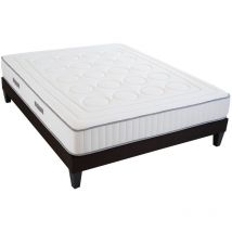 Ensemble cristal 160x200 cm Matelas Mémoire de forme + Sommier Bois - Olympe Literie