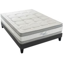 Royal 5 - Matelas Mémoire De Forme + Sommier Bois Mi-ferme Blanc 140x190 Cm