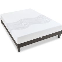 Ensemble sensitive 180x200 cm Matelas Mémoire de forme + Sommier Bois - Olympe Literie