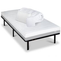 Olympe Literie - Pack Prêt à dormir venus 90x190 cm Matelas Mousse Haute Densité + Sommier Métal + Accessoires