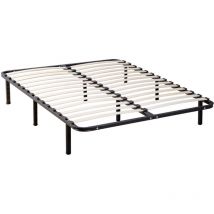 Sommier à lattes en métal somkit 140x200 cm Coloris Noir Livré en kit - Olympe Literie