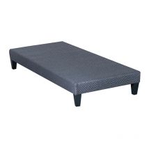 Olympe - literie Sommier en bois tapissier kit 90x200 cm Coloris Gris ciment Livré en kit