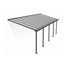 Palram - Patio Cover Olympia 3 x 8.51 Clear - Polycarbonate - L860 x W300 x H305 cm - Grey