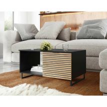 Olympie - table basse - bois et noir - 100 cm