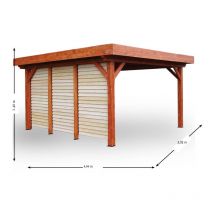 Altona - Tendalino ombra copertura piana in lamiera d'acciaio con lamelle mobili su 1 lato - om3535.1v - habrita