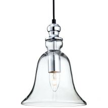 Firstlight Products - Firstlight Omar - 1 Light Dome Ceiling Pendant Chrome, Clear Glass, E27