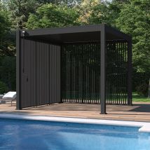 Ombrea - Panneau brise-vue ventelles verticales 1M Ombréa - Anthracite