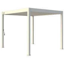 OMBREA Pergola bioclimatique autoportante blanc - 300 x 300 x H. 258 cm