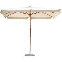 Ombrellone 3x2 da giardino in legno rettangolare per esterno con telo ecrù 180gr poliestere - 1005