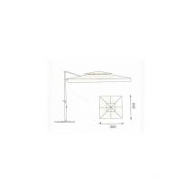 Ombrellone Contract 3x3 bianco con maniglie
