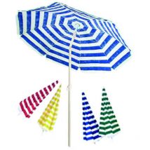 Ombrellone da spiaggia in cotone tondo cm.200 - colore bianco/verde
