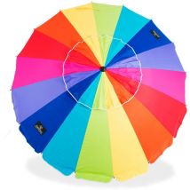 Quality mark marcas de calidad - Ombrellone da spiaggia modello orgullo 240 cm con spirale e palo da viaggio totale. 16 aste. Grande e accattivante.
