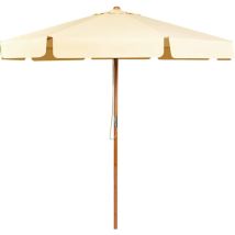 Ombrellone da Esterno per Balcone, Terrazzo e Giardino, Ombrellone Parasole con Struttura in Faggio, di Tessuto Impermeabile, 300x245 cm (Beige)