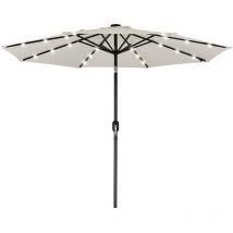 Ombrellone da Giardino 270 cm Luci led Parasole Beige Antivento Esterno 8 Ribs