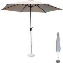Ombrellone da Giardino 300cm Palo Centrale Telo Poliestere Gazebo - Ecrù - beige