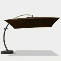 Ombrellone da giardino anti uv a braccio in alluminio a palo decentrato 3,5x3,5m Copenaghen Brown