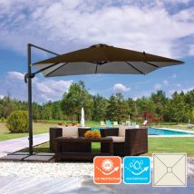 Ombrellone da giardino a braccio orientabile in alluminio palo decentrato 3x3m Paradise Brown Modello stile: senza Balza