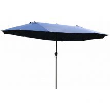 Ombrellone da Giardino Doppio 460x270x240 cm in Acciaio e Poliestere Blu