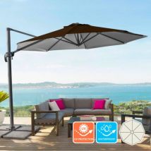 Ombrellone da giardino in alluminio palo decentrato per casa e locali 3x3m Paradise Brown