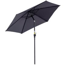 Ombrellone da giardino inclinabile apertura a manovella 2.7 x 2.35 m grigio