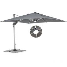 Ombrellone da giardino Led 4x4 palo laterale Roma Light grigio