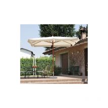 Ombrellone da giardino rettangolare 3x4 mt palo centrale in legno color teak