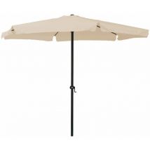 Ombrellone Rotondo da Giardino Ø3 m Palo Ø48 mm Struttura in Acciaio Esterno Écru