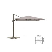 Ombrellone a braccio 3x3 grigio deluxe quadrato reclinabile Verdelook