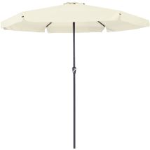Ombrellone 330 cm con manovella protezione uv 80+ copertura protettiva alluminio grande rotondo balcone terrazzo giardino Beige - Kingsleeve