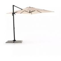 ombrellone da giardino retrattile "extenso" con struttura in alluminio antracite e telo ecru - 2,7x2,7x2 metri