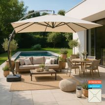 Elios Parasols - Ombrellone giardino anti uv 3,5x3,5m quadrato braccio alluminio Copenaghen