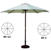Ombrellone tondo in legno gold - ø cm.250 palo ø mm.48 a 8 stecche color naturale
