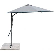Ombrellone da giardino 2x3 mt con antivento e mantovana Bogotà - Grey