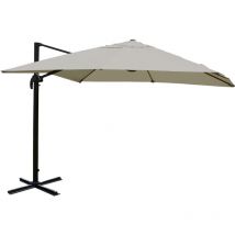 Ombrellone parasole decentrato HHG-979 3x3m avorio grigio senza base