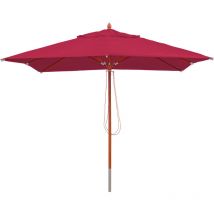 Non utilizzato] Ombrellone parasole quadrato HHG-525 legno alluminio tessuto 300g/m² 3x3m bordeaux