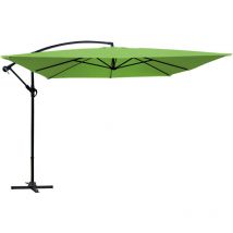 Ombrellone sporgente quadrato 3x3m in alluminio verde