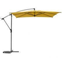 Ombrellone quadrato offset giallo senape manoa in acciaio d2,5x2,5m - Hespéride