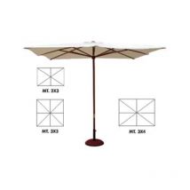 Ombrellone quadro e rettangolare in legno - cm.300x300 palo ø mm.48 a 8 stecche col. avana 1 pezzi Vette