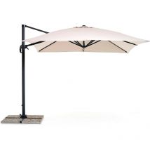 Mygarden - Ombrellone retrattile verso 3x3 ecru braccio decentrato m0452