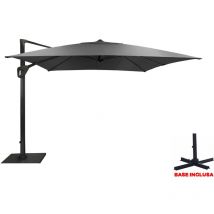 Ombrellone retrattile/orientabile elios 3X4 grigio scuro arredo giardino esterno