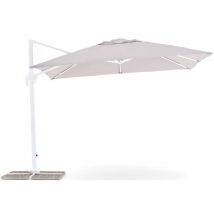 Ombrellone 3x3 Grigio Braccio Laterale Orientabile con Manovella Palo Decentrato