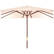 Fraschetti - Ombrellone Per Esterno In Legno Nijatoo Rettangolare Beige 300x400cm Sun Top Garden Deluxe Collection