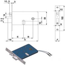 Omec - 378 Serratura Infilare Elettrica E60 Cil Ovale F16