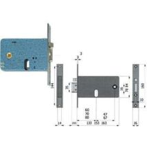 Serrure électrique OMEC – Acier galvanisé – Pêne dormant réversible – 12 V – Dimensions 84 mm x 16 x 3 cm