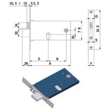 Omec - serrure inférieure en aluminium, bandes 3M+S Art, 370 E,60 - F,16