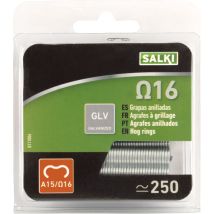 Graffette Omega 16 Zincate – 250 Pezzi – 16x7,85 mm – Compatibili con Pinzatrice SALKI FSK16C