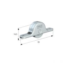 Art 1333 pack de 4 chariots en acier avec roue en nylon 18 mm sur billes pour portes coulissantes - Omge