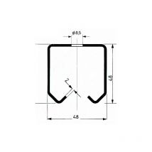 Art 50.030 Rail de 3 m en acier galvanisA pour portes coulissantes - Omge
