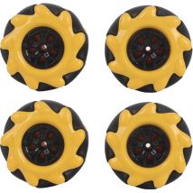 Ineasicer - Omnidirektionales Mecanum-Rad für Smart-Roboter, Autoteile, Zubehör, DIY-Spielzeugkomponenten, 48 mm, für TT-Kupplung (2 Paar)